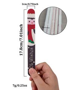 5/30pcs Christmas Nail File Red Nail Art Tool Christmas Tree, Santa Claus, Snowflake Style - Multicolor - View 9