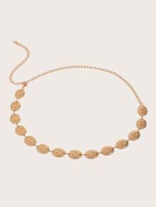 Hershine 1件装加大码时尚腰链，复古波西米亚风花卉图案腰带，适合搭配连衣裙、西装、日常场合、度假，也是送给朋友、母亲、女友、生日、情人节的礼物。 - 14片花紋花邊腰鏈 - 查看 5