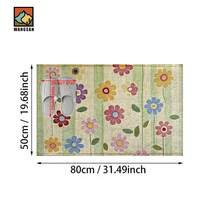1 pieza/2 piezas Alfombra de baño con patrón de flores coloridas, material de cachemira sintética, decoración esponjosa adecuada para baños, entradas, cocinas y decoraciones festivas, lavable a máquina, idea de regalo