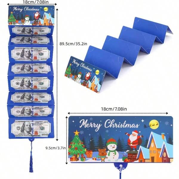 1pc Christmas Cash Gift Envelope, Unisex Surprise Wallet, Cartoon Greeting Card, Fantasy Theme, Wallet, Creative Cash Gift Purse, Unique Multifunctional Cash Box Suitable For Any Recipient