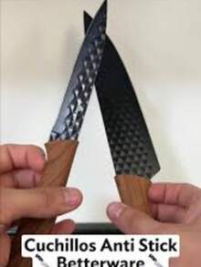 Cuchillo antiadherente Anti Stick filo profesional cocina alimentos anti pegado utensilio chef resistente fácil limpieza - Multicolor - Ver 2