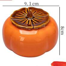 1 Piece Of Simulated Ceramic Fruit Persimmon Money Jar, Tea Sealed Jar, Creative Strawberry Ceramic Jar, Home Decoration Ornament