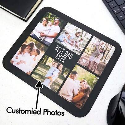 Customized Photo Mouse Pad, Father's Day Gift, Personalized World's Best Dad Custom Photo Mouse Pad, Office Desk Accessory, Photo Collage Mouse Pad, Personalized Mouse Pad, Father's Day Gift, Office Accessory, Christmas, Birthday Gift