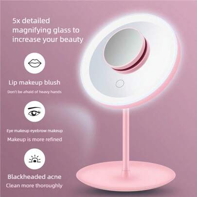 OBOVAY LED Makeup Mirror With USB Charging Port | 3 Lighting Modes, Lightweight Base, Suitable For Bathroom, Bedroom And Vanity, Christmas Gift, Great For Women
