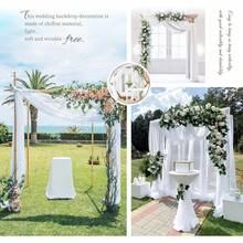 8 Panels 28" X 20ft Dusty Rose Wedding Arch Draping Chiffon Fabric For Ceremony, Arbor Drapery, Reception Decor, Party Sheer Backdrop Curtains, 2025 - 白色 - 查看 7