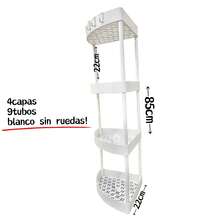 Estante Esquinero Triangular de 4 Niveles – Ahorra Espacio, Ideal para Baños, Cocinas y Sala, 85 cm de Alto x 22cm de Lado, Plástico - Blanco - Ver 4