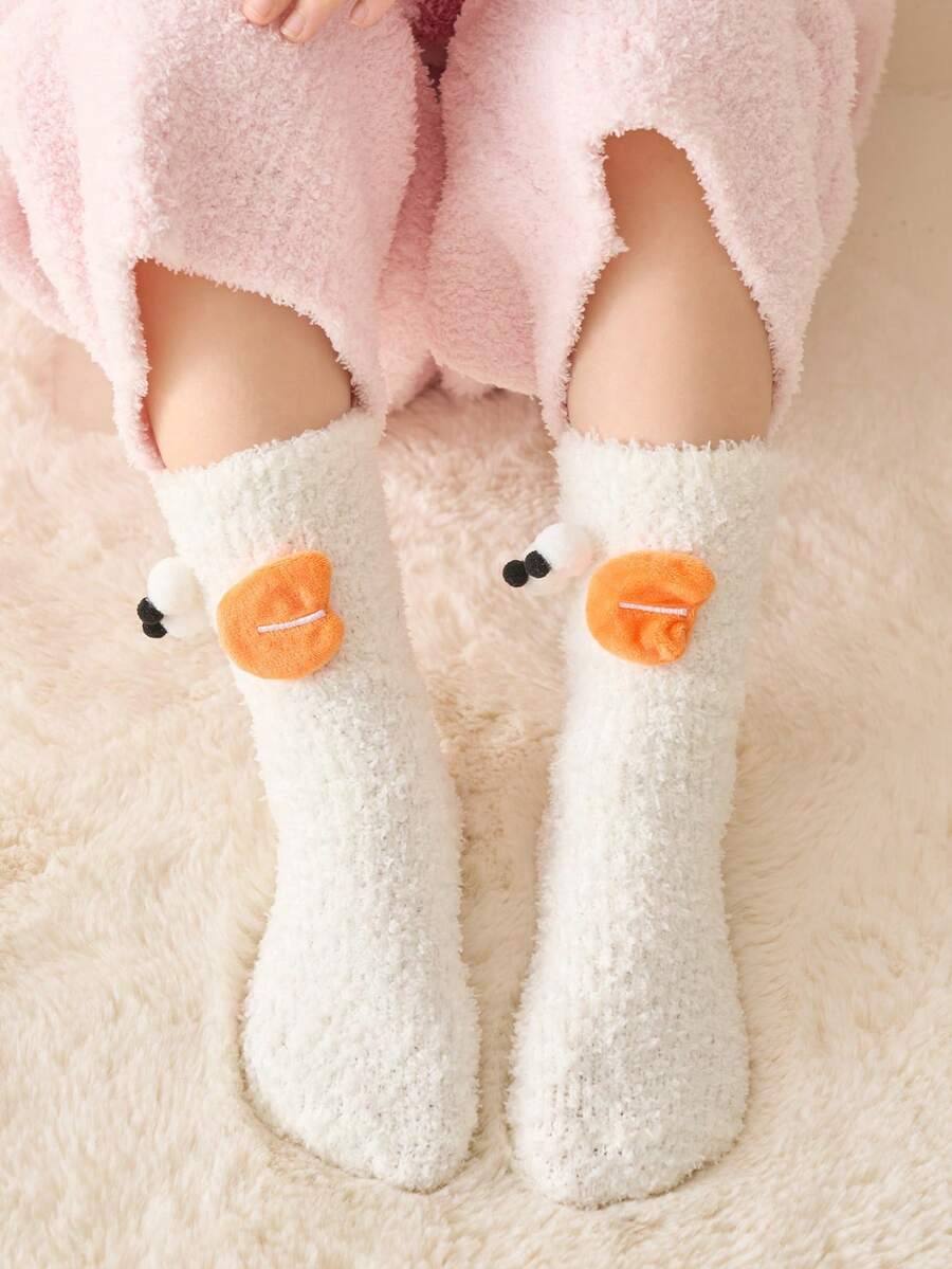1 Paar Baby Socken, weich, dick, warm, mit lustigen großen Augen, Cartoon-Motiv, süß für Kinder, geeignet für den täglichen Gebrauch im Herbst/Winter