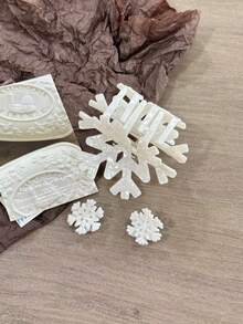 1个/2个装时尚雪花造型发夹，耐用亚克力材质，大号发爪，亮白纯白设计，优雅女士发饰，适合日常休闲及节日佩戴，打造各种发型，优雅发爪夹，冬季发饰，花朵发夹 - 白色 - 查看 3
