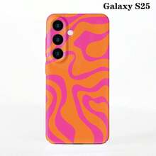 1 件极简主义电影不对称拼布图案硬质手机壳，表面光滑，适用于 11/12/13/14/15/16 Pro Max - 彩色 - 查看 26