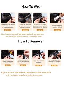 10pcs Women'S Tape-In Hair Extensions, 24 Inch Straight Synthetic Hair Extensions, Seamless & Invisible For All Hair Types 10Pcs/Pack 35g - Multicolor - View 9