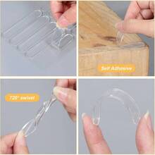 40 PCS Rubber Bumpers Stripes Self Adhesive Rubber Bumper Furniture Bumpers Sound Dampening Buffer Pads Door, Wall, Drawer, Toilet Lid, Glass Table Top6.3*1*0.2cm - Clear - View 4