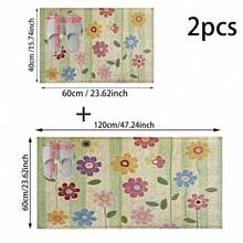 1 pieza/2 piezas Alfombra de baño con patrón de flores coloridas, material de cachemira sintética, decoración esponjosa adecuada para baños, entradas, cocinas y decoraciones festivas, lavable a máquina, idea de regalo