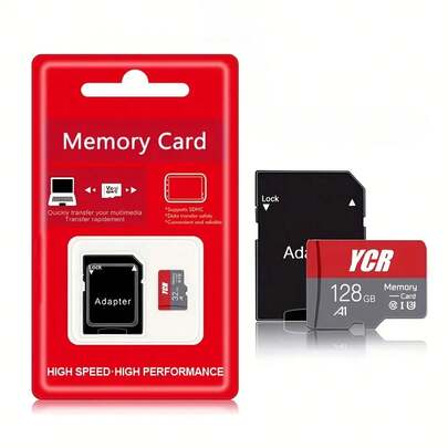 Pack Of Multiple Quantities YCR High-Speed Micro SD Card, Class 10 TF Flash Memory Card With Adapter, 8GB/16GB/32GB/64GB/128GB/256GB, For Smartphone, Tablet, Camera, Car Recorder