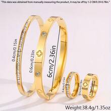 4pcs Luxury Stainless Steel Bracelets, Subtle And Elegant, Suitable For Work, Commute Or Gathering With Friends - Multicolor - View 4