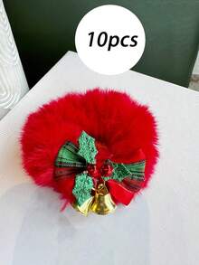 Diadema con lazo navideño de peluche, cinta elástica dulce y de alta elasticidad con bandas de goma, diadema con bucle de toalla, diadema, diadema, diadema, diadema decorativa para ambiente navideño, diadema decorativa para fiesta de Navidad, diadema para fotografía de ambiente navideño, accesorio para el cabello de otoño e invierno, diadema para vestir diaria, diadema con lazo para moño, diadema para peinado de cola de caballo alta
