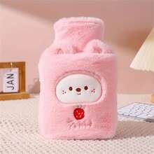 Botol Air Panas 33,81 Oz (Kurang Lebih 1000 Ml) dengan Lapisan PVC, Desain Hewan Plush yang Lucu, Penghangat Tangan & Kaki Portabel yang Dapat Dilepas, Pemanasan Cepat, Kehangatan Tahan Lama - MultiWarna - View 4