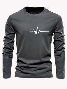 3pcs/Set Men's Casual Everyday Letter Print Long Sleeve T-Shirts, Autumn - Multicolor - View 4
