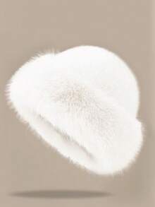 Winter Thick Warm Furry Beanies Hat Women Fashion Imitation Mink Fur Russian Cap Solid Color Plush Brimless Cap Brimless Ski Hat Hair Sleep Cap - Multicolor - View 10