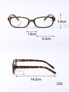 1 Pair Women's Rectangular Slim Retro Versatile Street Style Quality Clear Lens Glasses