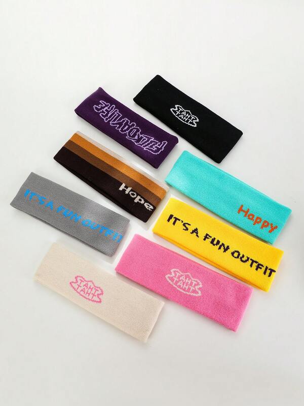 1 قطعة شريط رياضي مطاطي محبوك على طراز Ins، غطاء رأس امتصاص العرق للاستخدام اليومي للأولاد والبنات