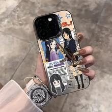 Funda de Teléfono de Personaje Y2K K-ON Compatible con iPhone 16, 15, 14, 13, 12, 11 Pro Max, X, XR, XS Max, 8 y 7 Plus - Funda Protectora Mate Duradera - Mezcla de colores - Ver 4