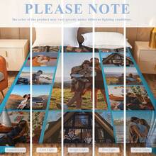 Personalisierte Foto-Collage Decke, hergestellt aus mehreren zusammengenähten Fotos, kann als Geschenk verwendet werden um Emotionen zu vermitteln, geeignet für Zuhause und Geschenkszenarien, verleiht Räumen eine warme und persönliche Atmosphäre, ganzjährig geeignet