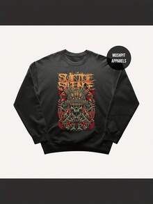 Suicide Silence Sweatshirt - Metal Music Sweatshirt - You Only Live Once - The Black Crown - Suicide Silence Merch - Unisex Rocker Clothing - Black - View 1