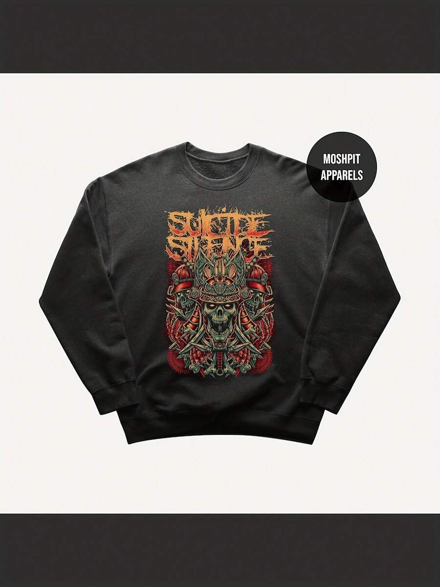 Suicide Silence Sweatshirt - Metal Music Sweatshirt - You Only Live Once - The Black Crown - Suicide Silence Merch - Unisex Rocker Clothing - Black - View 1