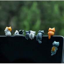 6pcs Cute Cartoon 3D PVC Cat Shaped Ornament Creative Decor Accessories, Suitable For Car Dashboard And Interior, Comes With Adhesive Gel - Nhiều màu - Xem 13