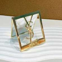 Yves Saint Laurent Specchio quadrato dorato, sensazione di alta qualità, logo grande, facile da trasportare, ritocchi, uso quotidiano