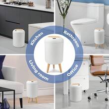 EZIFY 3 Gallon/11 Liter Smart Motion Sensor Trash Can - Plastic Bin With Anti-Odor Lid, Silent Auto On/Off & Removable High Legs, Suitable For Home/Office/Outdoor - White - View 9