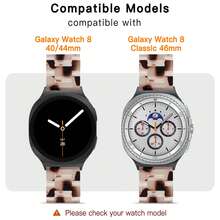 Harz Armband für Samsung Galaxy Watch 8, Galaxy Watch 8 Classic 46mm Ersatzarmband, passt auch für Galaxy Watch 8 40mm und 44mm, mit Edelstahl Schnalle - Galaxy Uhr 8/8 Classic - Übersicht 5