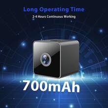 Mini cámara de  inalámbrica, 1080P HD pequeña cámara magnética WiFi para el hogar, cámara de niñera con detección de movimiento, almacenamiento en la nube y SD, visión nocturna, cámaras pequeñas para el hogar, mascotas, bebés, oficina, interior y exterior - Negro - Ver 11