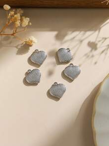 Set de 3 piezas/Paquete de Accesorios de Joyería: Collar, Pulsera y Colgante con Diseño Minimalista Elegante de Puntos Estampados y Corazón de Acero Inoxidable 304