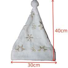1 pieza Gorro de Navidad con diseño de copo de nieve, accesorio decorativo para el cabello en Navidad, gorro de Navidad de felpa de lujo con bordado de lentejuelas, gorro cálido navideño - Multicolor - Ver 2