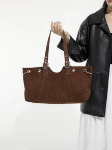 Geantă tote pentru femei, geantă tote cu capacitate mare, geantă de umăr vintage nouă pentru navetiști, populară anul acesta