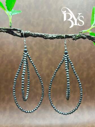 1 pezzo Orecchini vintage in stile western cowgirl con perle e perline CCB, adatti per donne e ragazze per abbinare look quotidiani, accessori per feste, gioielli, regalo per famiglia/amici/se stessi