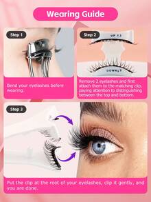 1 套 4 件磁性睫毛，带磁性眼线笔、C 卷睫毛延长、3D 蓬松 5 毫米-10 毫米自然外观、可重复使用防水磁性睫毛 - 自然纖長款 - 查看 5