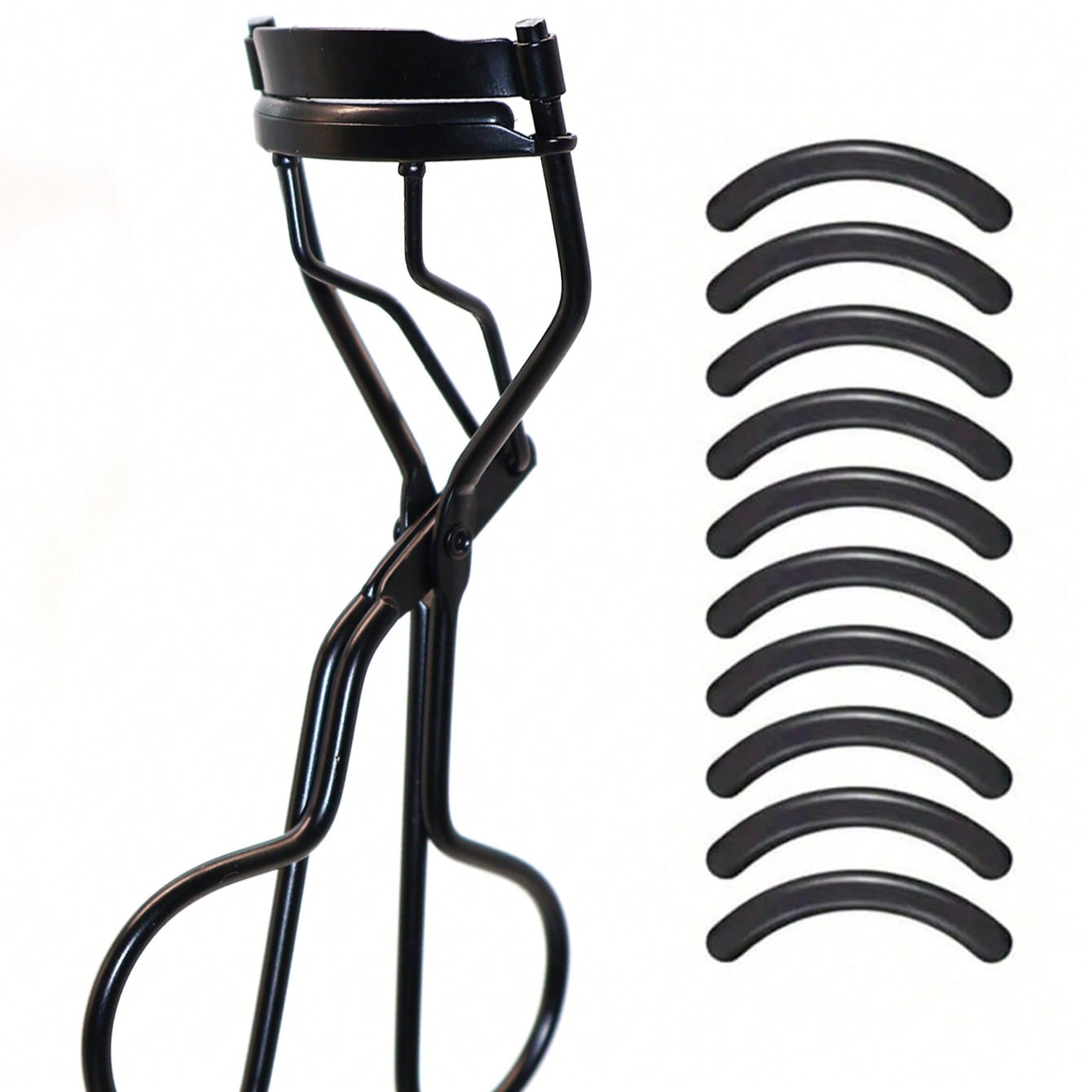 1 Stainless Steel Eyelash Curler + 10 Black Silicone Pads - Curl Eyelashes For Perfect Eyelashes - Gentle - Includes Replacement Pads Makeup Tools, Beauty And Health, Mother's Day Gift,Cheap,Stocking Stuffers,Makeup,Makeup Tools,Cheap Stuff,Gifts,Gifts For Women,Christmas Gifts,Giveaways,Travel,Cheap Stuff,Travel Essential
