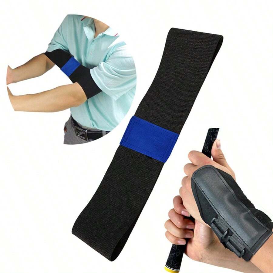 Golf Trainingsset mit Armband und Handgelenkband, Golf Schwungtrainingsgeräte zur Korrektur des Handgelenk-Winkels und Entwicklung des Muskelgedächtnisses, geeignet für Anfänger Golfer