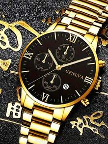Alloy Quartz Men's High-End Luxury Watch Set, Electronic Sports Quartz Watch, Unisex Watch, Gift For Wedding - Multicolor - View 7