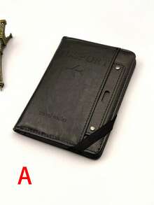 1 pieza Portapassaporte y estuche para tarjetas multifuncional, Funda de pasaporte de piel sintética, Adecuado para viajes, escuela, vacaciones, viajes de negocios, unisex, esencial para mujeres viajeras