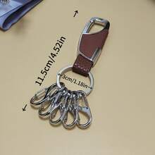 1 Set kreative Schlüsselanhänger mit Schnellverschluss, praktisch für die Kategorisierung, Schlüsselanhänger aus PU & Metall im minimalistischen Design (1 großer Schlüsselring + 5 kleine abnehmbare Schlüsselringe), Taschenanhänger, Autoaccessoires, Geschenkideen für Lehrer, Freundin, Schwester