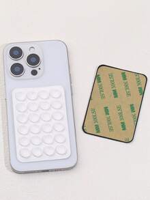 1 pieza Almohadilla de silicona antideslizante con ventosa para teléfono, 24 piezas Ventosas de silicona, diseño adhesivo, opciones de varios colores compatibles con , teléfonos Android, regalo para cumpleaños, familia, amigos, soporte de teléfono, accesorios de teléfono