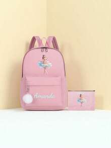 Personligt balettryggsäckset, perfekt för unga dansare och sagolika entusiaster. Ryggsäcken och matchande påse kan anpassas med namn. Den rymliga ryggsäcken rymmer läroböcker, dansskor och skolmaterial. - Multifärgad - Visa 17