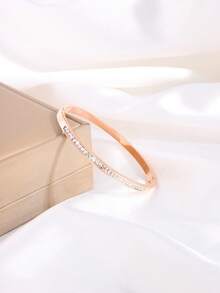 Camhanno 5pcs/Set Gelang Stainless Steel Aneka Warna yang Dipersonalisasi, Desain Unik, Modis dan Serbaguna, Indah dan Elegan, Pilihan Hadiah Ideal, Tidak Pudar. - Rose Gold - View 22