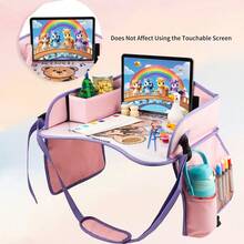 1pc Portable Travel Drawing Board, Kids Car Seat Tray Table, Foldable Storage Desk, Suitable For Car Travel And Art Activities - Multicolor - View 8