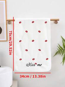 1/2/3件可選，珊瑚絨刺繡手巾/面巾/浴巾 Kiss 吸水超細纖維純色浴巾或毛巾 情侶風居家手巾浴巾 柔軟親膚 浴室毛巾 浴室用品 - 彩色 - 查看 6