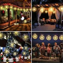 4 pièces/set Guirlandes lumineuses solaires de fées, 480LED/360LED Lumières d'extérieur, 8 modes Télécommande Guirlandes de fées, Lumières de décoration pour avant-toit, jardin, arbre, Décoration de patio extérieur, Mariage Fête de Noël Lumières d'ambiance, Convient pour la décoration de jardin et cour (Blanc chaud)