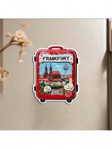 1 件 2D 城市景观冰箱贴 - 适合作为送给朋友的节日礼物，多个丙烯酸和橡胶软磁铁适用于金属门、冰箱、储物柜 - 适合旅行爱好者、新年、毕业典礼、周年纪念日、圣诞节、感恩节的创意家居装饰礼物 - 彩色 - 查看 9